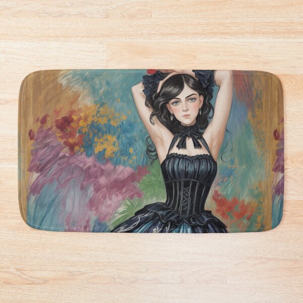 Item preview, Beautiful Expressionistic illustration of a Gothic Lolita girl vibrant colors pretty designed and sold by Vintage Designs +.