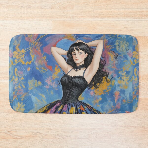 Item preview, Beautiful Expressionistic illustration of a Gothic Lolita girl vibrant colors pretty designed and sold by Vintage Designs +.