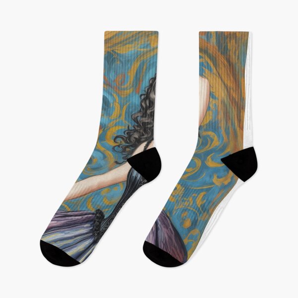 Item preview, Beautiful Expressionistic illustration of a Gothic Lolita girl vibrant colors pretty designed and sold by Vintage Designs +.