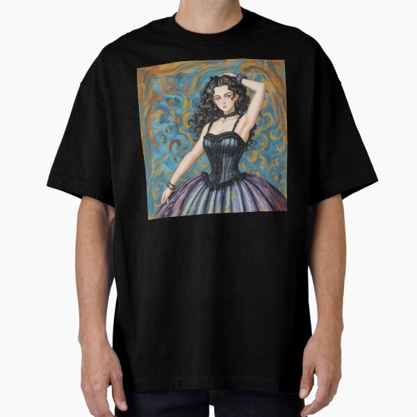 Item preview, Beautiful Expressionistic illustration of a Gothic Lolita girl vibrant colors pretty designed and sold by Vintage Designs +.