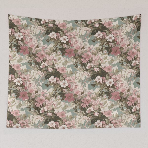 Item preview, Pastel floral and spring blossoms camouflage pattern designed and sold by Designbes.