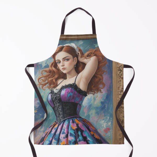Aperçu de l'œuvre Belle illustration expressionniste d'une fille gothique Lolita aux couleurs vives et jolies créée et vendue par Vintage Designs +.