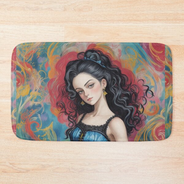Item preview,  Beautiful Expressionistic illustration of a Gothic Lolita girl vibrant colors pretty designed and sold by Vintage Designs +.