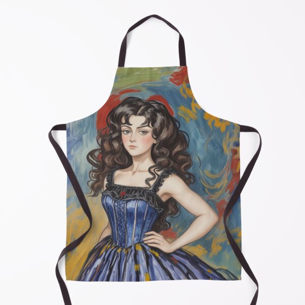 Aperçu de l'œuvre Belle illustration expressionniste d'une fille gothique Lolita aux couleurs vives et jolies créée et vendue par Vintage Designs +.