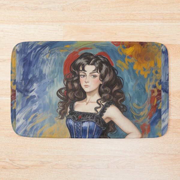 Item preview,  Beautiful Expressionistic illustration of a Gothic Lolita girl vibrant colors pretty designed and sold by Vintage Designs +.