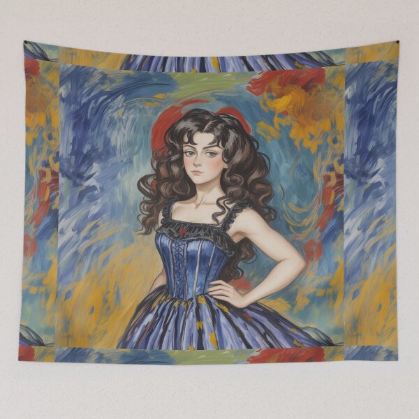 Item preview,  Beautiful Expressionistic illustration of a Gothic Lolita girl vibrant colors pretty designed and sold by Vintage Designs +.