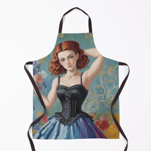 Aperçu de l'œuvre Belle illustration expressionniste d'une fille gothique Lolita aux couleurs vives et jolies créée et vendue par Vintage Designs +.