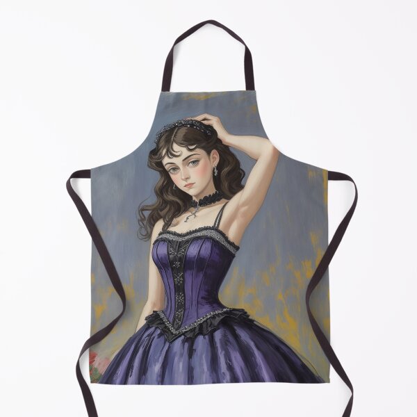 Aperçu de l'œuvre Belle illustration expressionniste d'une fille gothique Lolita aux couleurs vives et jolies créée et vendue par Vintage Designs +.