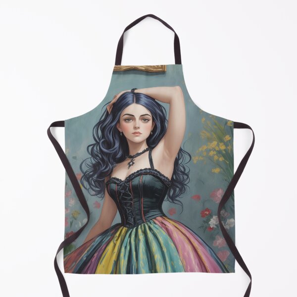 Aperçu de l'œuvre Belle illustration expressionniste d'une fille gothique Lolita aux couleurs vives et jolies créée et vendue par Vintage Designs +.