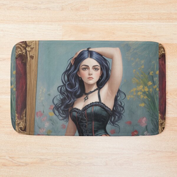 Item preview,  Beautiful Expressionistic illustration of a Gothic Lolita girl vibrant colors pretty designed and sold by Vintage Designs +.