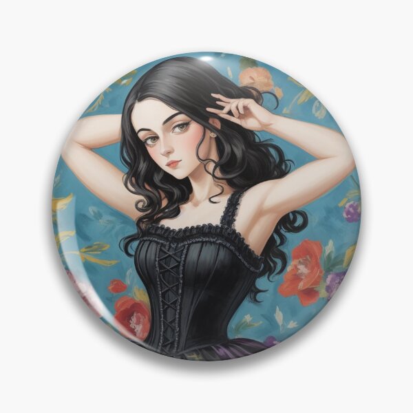 Artikelvorschau, Schöne expressionistische Darstellung eines Gothic Lolita Mädchen lebendige Farben ziemlich entworfen und verkauft von Vintage Designs +.