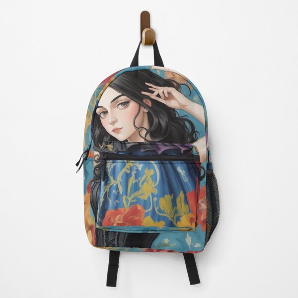 Item preview, Beautiful Expressionistic illustration of a Gothic Lolita girl vibrant colors pretty designed and sold by Vintage Designs +.