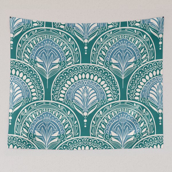 Item preview, Boho Doodle Mermaid Scales - Verdigris designed and sold by Tangerine-Tane.