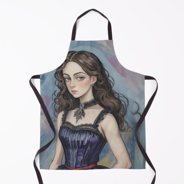 Aperçu de l'œuvre Belle illustration expressionniste d'une fille gothique Lolita aux couleurs vives et jolies créée et vendue par Vintage Designs +.