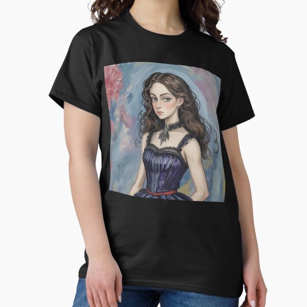 Item preview,  Beautiful Expressionistic illustration of a Gothic Lolita girl vibrant colors pretty designed and sold by Vintage Designs +.