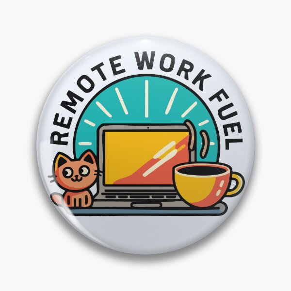 Item preview, Remote Work Fuel – Cute Cat, Coffee & Laptop Design designed and sold by CrownedCanvas.