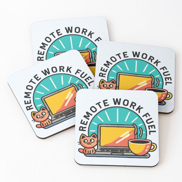 Item preview, Remote Work Fuel – Cute Cat, Coffee & Laptop Design designed and sold by CrownedCanvas.