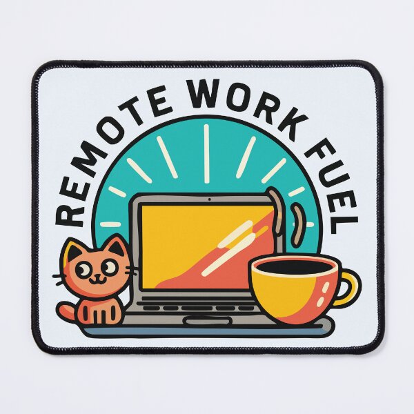 Item preview, Remote Work Fuel – Cute Cat, Coffee & Laptop Design designed and sold by CrownedCanvas.