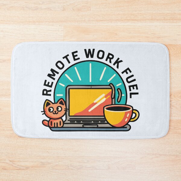 Item preview, Remote Work Fuel – Cute Cat, Coffee & Laptop Design designed and sold by CrownedCanvas.