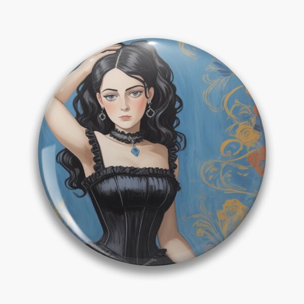 Artikelvorschau, Schöne expressionistische Darstellung eines Gothic Lolita Mädchen lebendige Farben ziemlich entworfen und verkauft von Vintage Designs +.