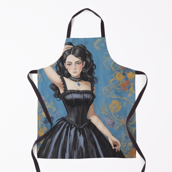 Aperçu de l'œuvre Belle illustration expressionniste d'une fille gothique Lolita aux couleurs vives et jolies créée et vendue par Vintage Designs +.