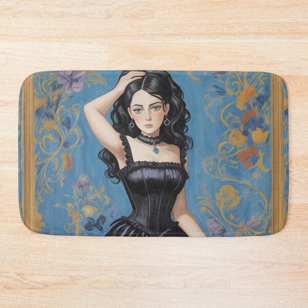 Item preview,  Beautiful Expressionistic illustration of a Gothic Lolita girl vibrant colors pretty designed and sold by Vintage Designs +.