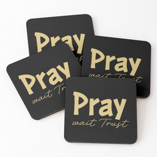 Item preview, Pray Wait Trust – Christian Inspirational Quotes & Scripture Art designed and sold by CrossCrafted.