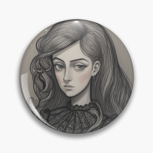 Artikelvorschau, Schöne expressionistische Darstellung eines Gothic Lolita Mädchen lebendige Farben ziemlich entworfen und verkauft von Vintage Designs +.