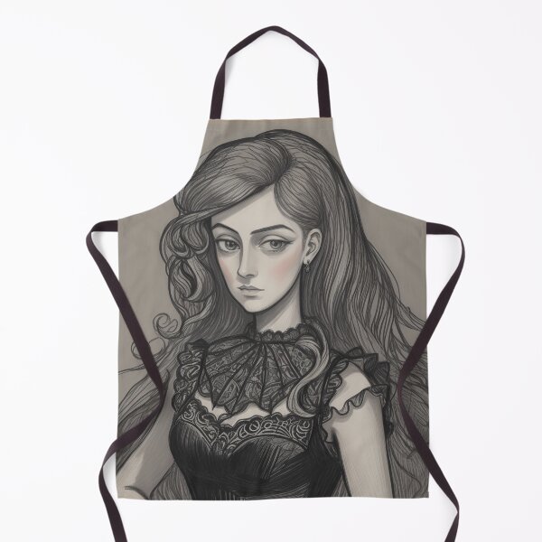 Aperçu de l'œuvre Belle illustration expressionniste d'une fille gothique Lolita aux couleurs vives et jolies créée et vendue par Vintage Designs +.