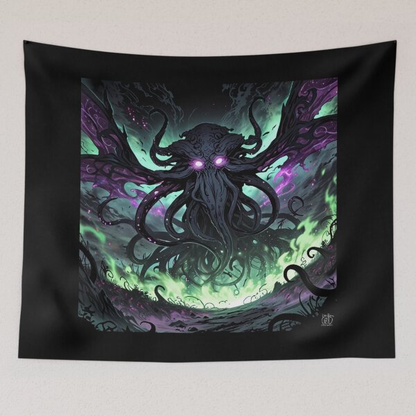 Item preview, Cthulhu the evil all seeing Eldritch Lovecraftian God Anime Manga style art designed and sold by Vintage Designs +.