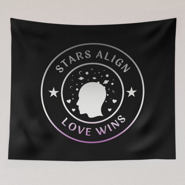 Item preview, Solar System LGBTQ, Stars Align Love Wins Slogan, Asexual pride flag graphic, solar system spreading love graphic, pride, Solar system, Astronomy, night sky, star gazing,  night sky,  designed and sold by PrideBeProud.