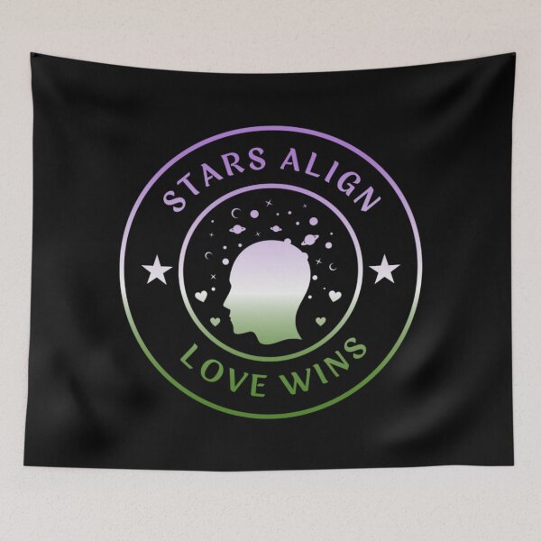 Item preview, Solar System LGBTQ, Stars Align Love Wins Slogan, Genderqueer pride flag graphic, solar system spreading love graphic, pride, Solar system, Astronomy, night sky, star gazing,  night sky,  designed and sold by PrideBeProud.