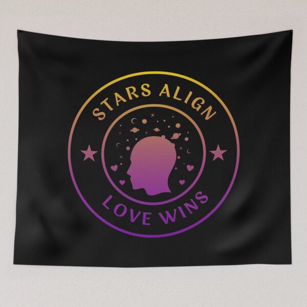 Item preview, Solar System LGBTQ, Stars Align Love Wins Slogan, Intersex pride flag graphic, solar system spreading love graphic, pride, Solar system, Astronomy, night sky, star gazing,  night sky,  designed and sold by PrideBeProud.