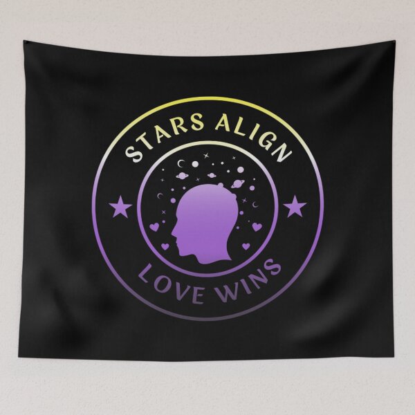 Item preview, Solar System LGBTQ, Stars Align Love Wins Slogan, Nonbinary pride flag graphic, solar system spreading love graphic, pride, Solar system, Astronomy, night sky, star gazing,  night sky,  designed and sold by PrideBeProud.