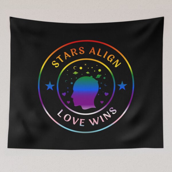 Item preview, Solar System LGBTQ, Stars Align Love Wins Slogan, Progress pride flag graphic, solar system spreading love graphic, pride, Solar system, Astronomy, night sky, star gazing,  night sky,  designed and sold by PrideBeProud.