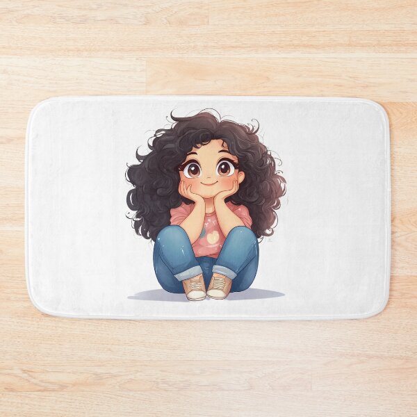 Item preview, Cute Chubby Cartoon Girl with Curly Hair designed and sold by Lemon-Monday.