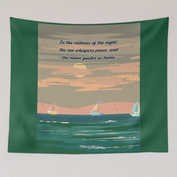 Item preview, In the Stillness of the Night – Calming Sea & Moon T-shirt designed and sold by LovelY PrintS.