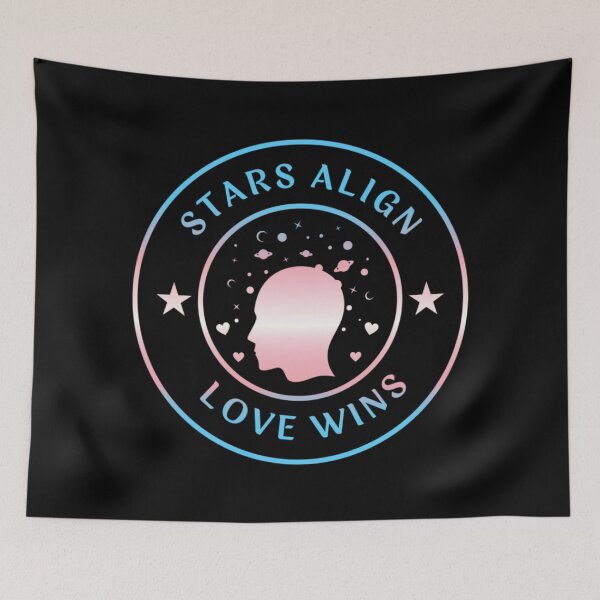 Item preview, Solar System LGBTQ, Stars Align Love Wins Slogan, Transexual pride flag graphic, solar system spreading love graphic, pride, Solar system, Astronomy, night sky, star gazing,  night sky,  designed and sold by PrideBeProud.