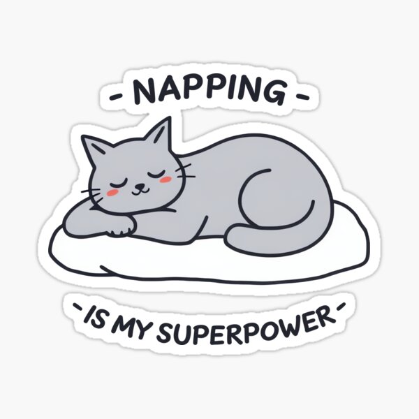 Artikel-Vorschau von „Nickerchen ist meine Superkraft“-Design mit schlafender Katze, designt und verkauft von Ink-Studi0.
