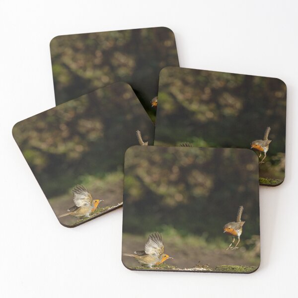 Item preview, Environmental portrait of two European Robins, Erithacus rubecula designed and sold by RobThorley.