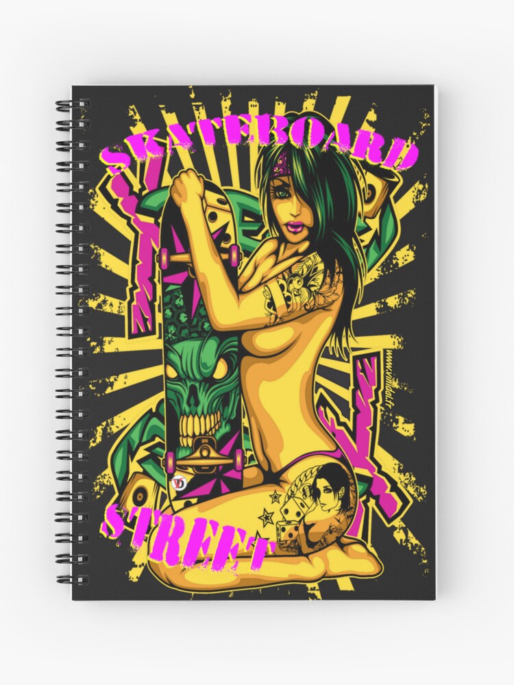 Aperçu 1 sur 3. Carnet avec l'œuvre Skateboard. créée et vendue par Vinidal.