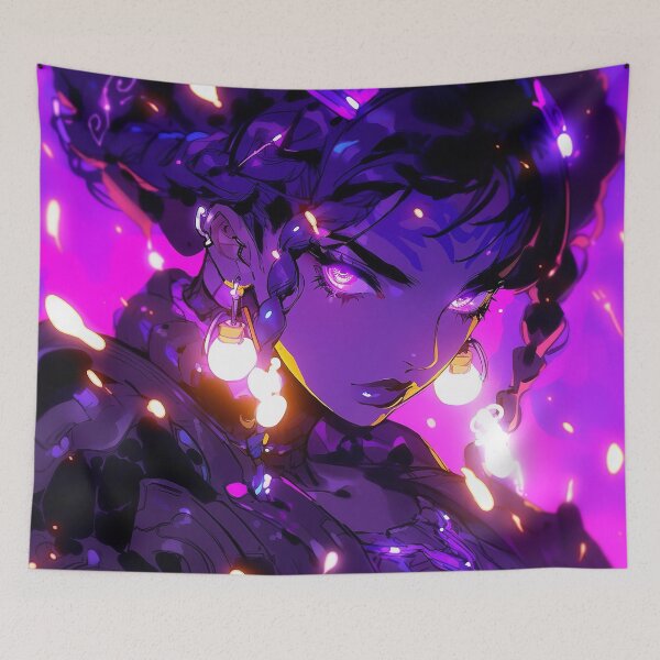 Item preview, Mystical Neon Purple Anime Girl designed and sold by bubblegoth.
