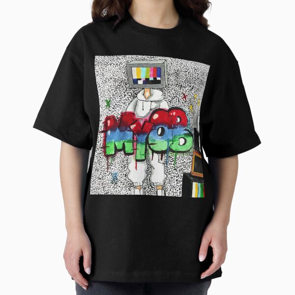 TV Static print - MindYou'rOwnBusiness Design Oversized T-Shirt