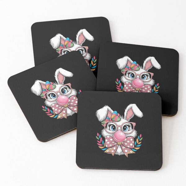 Item preview, Coquette Bow Easter Bunny Blowing Bubble Gum Rabbit Face  designed and sold by diyoor.