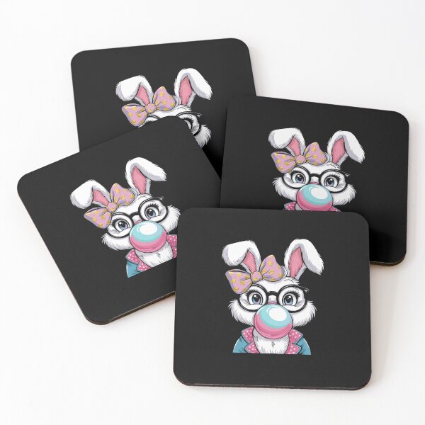 Item preview, Coquette Bow Easter Bunny Blowing Bubble Gum Rabbit Face  designed and sold by diyoor.