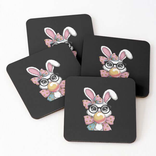 Item preview, Coquette Bow Easter Bunny Blowing Bubble Gum Rabbit Face designed and sold by diyoor.