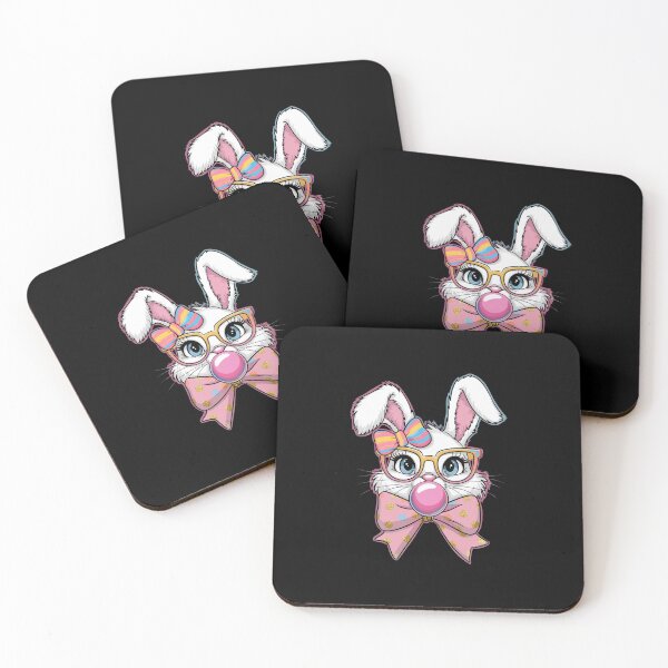 Item preview, Coquette Bow Easter Bunny Blowing Bubble Gum Rabbit Face designed and sold by diyoor.