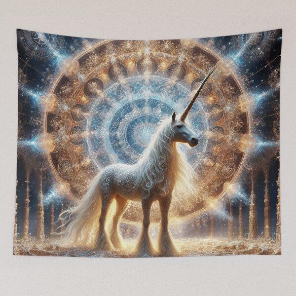Item preview, Celestial Sacred Heavenly Unicorn Mandala 3 designed and sold by Fantasy Horseys.
