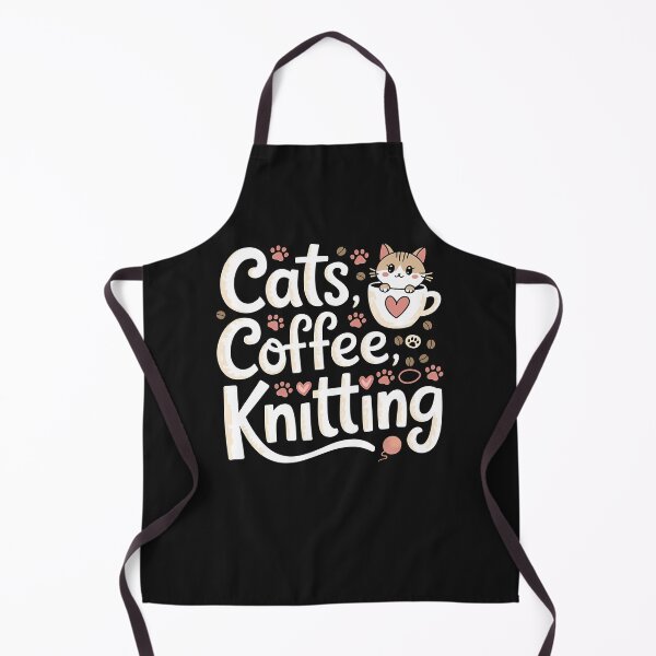 Artikelvorschau, Katzen Kaffee Stricken Katzenliebhaber Strickerin entworfen und verkauft von WildPalette-Art.