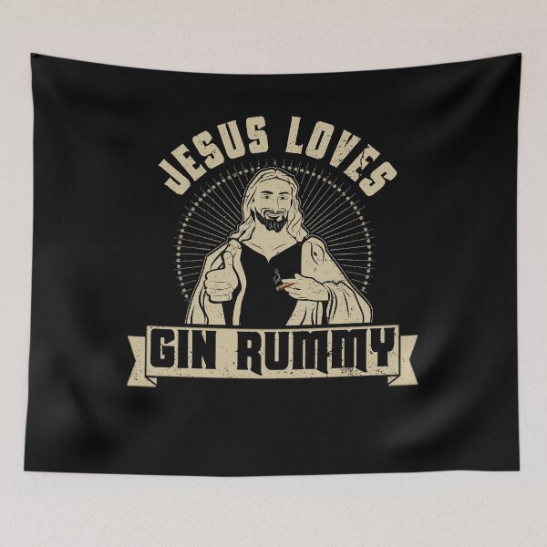 Item preview, Jesus Loves Gin Rummy Card Game Poker Cigar Novelty designed and sold by shoppzee.